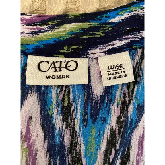 Cato Women’s Blouse Plus Size  14 or 16 W Purple Blue Flowy Casual Top - Picture 9 of 10